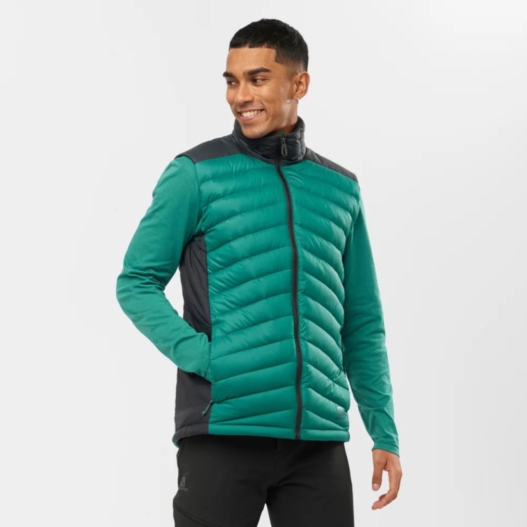 Green Salomon Essential Xwarm Down Men\'s Insulated Vests | IE RP5938